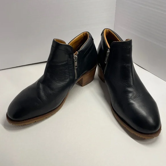 Xena Black Leather Steel-toe Shoes Size 10.5 - Picture 3 of 11